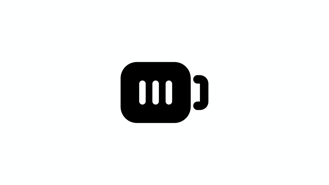 Icona animata minimalista di tazza da caffè su sfondo bianco