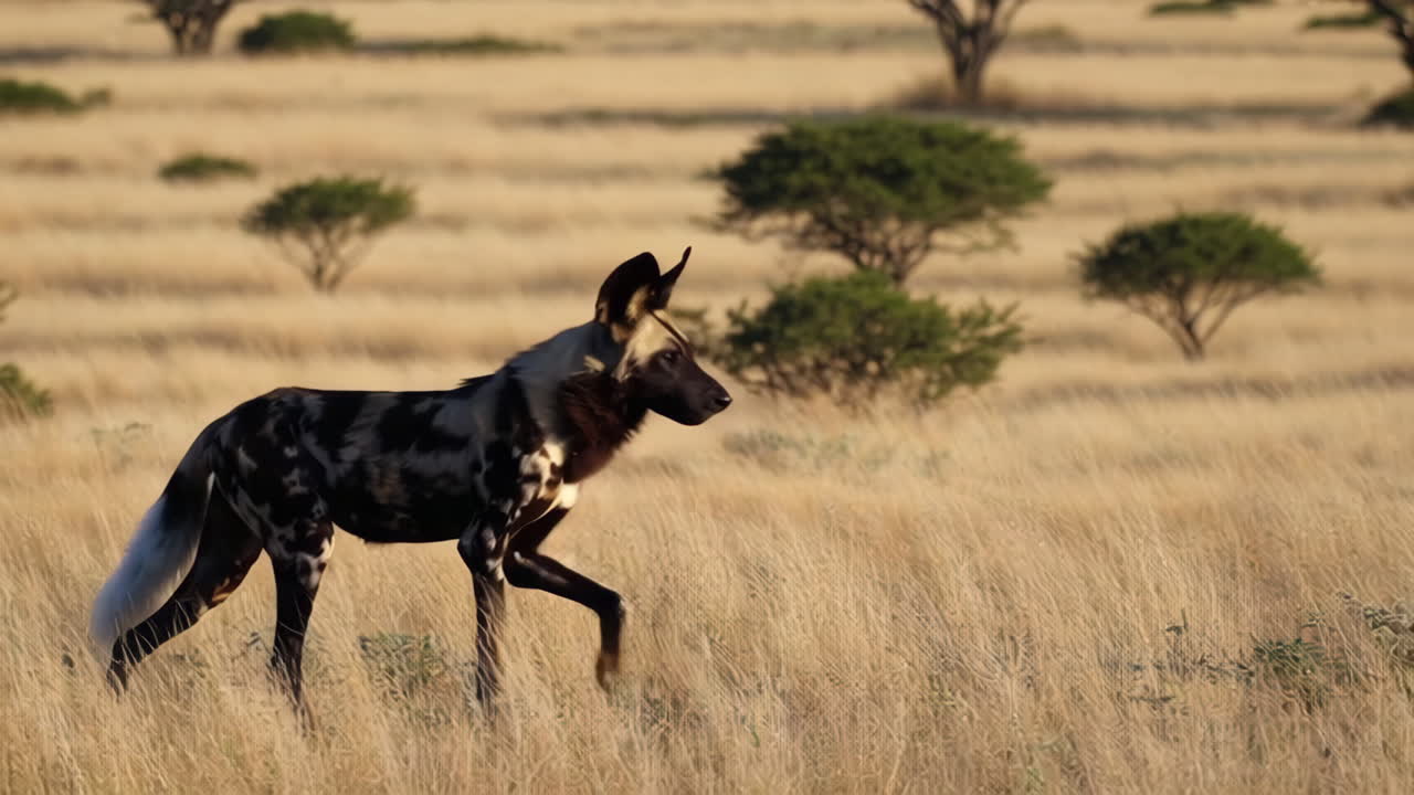 African Wild Dog in the Savanna