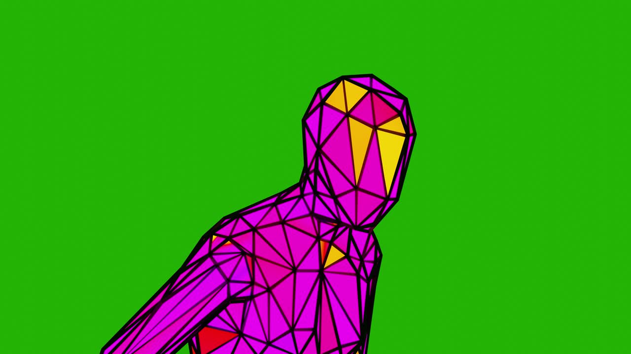 animación 3d de un personaje mirando a su alrededor