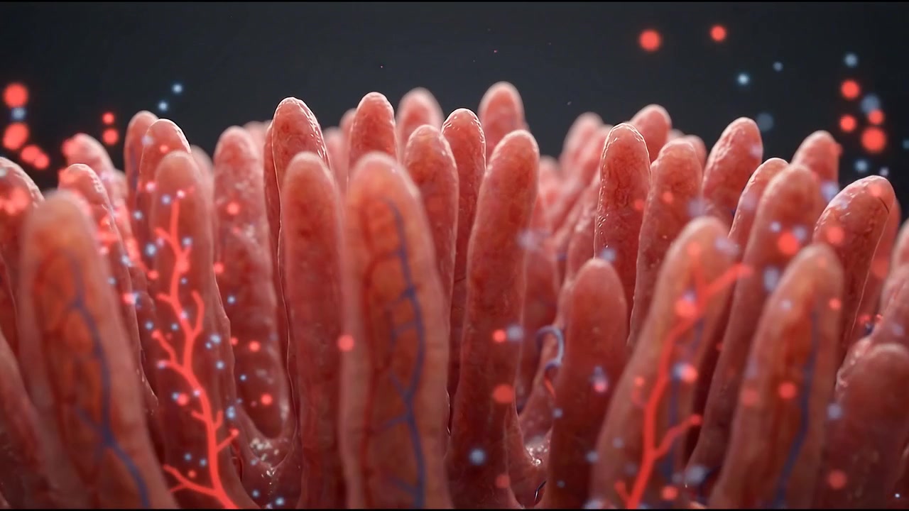 Renderização educacional de camadas de tecido da pele com realces luminosos