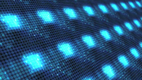 os números de luz de néon azul de 10 a 0 contam para baixo padrão de matriz de tremor no fundo de exibição de parede de led digital. 4k 3d renderização de loop sem costura dez segundos de contagem regressiva para contagens de eventos festivos e top dez.