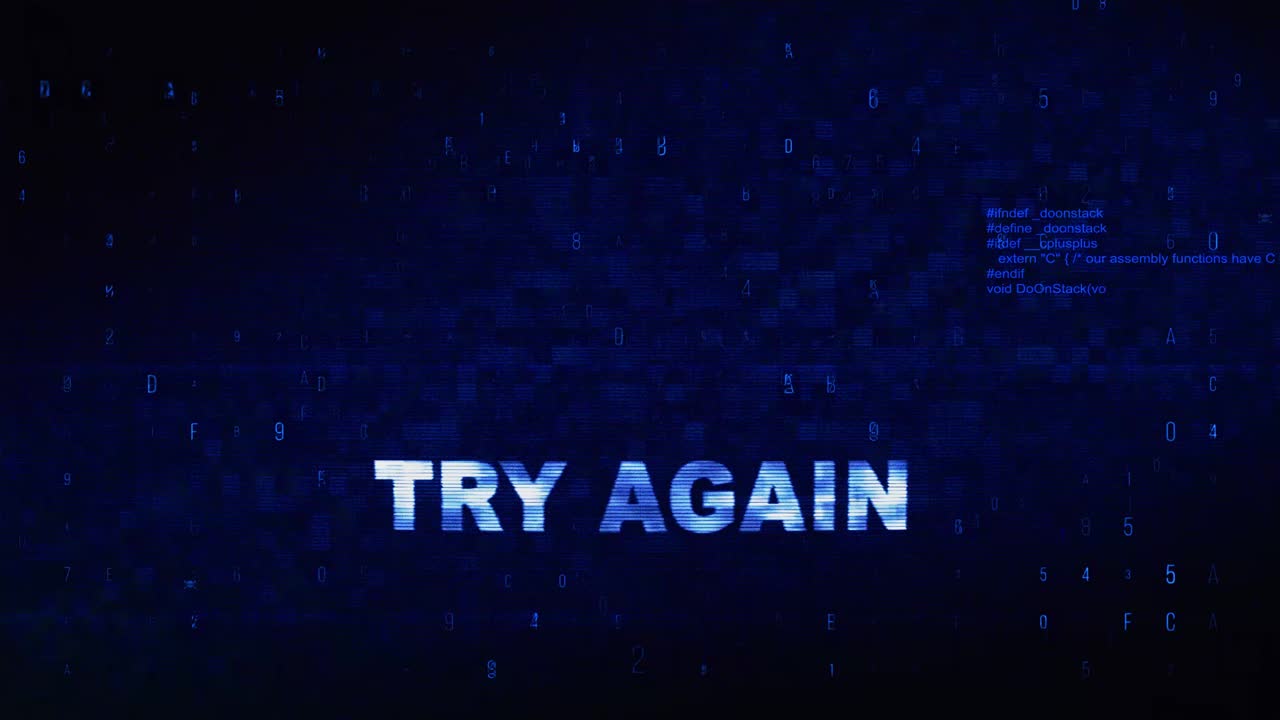Error Message: Try Again