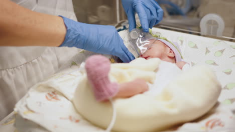 baby receiving medical care in a hospital