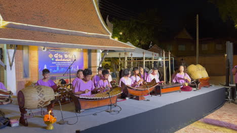 thai traditional music performance at night
