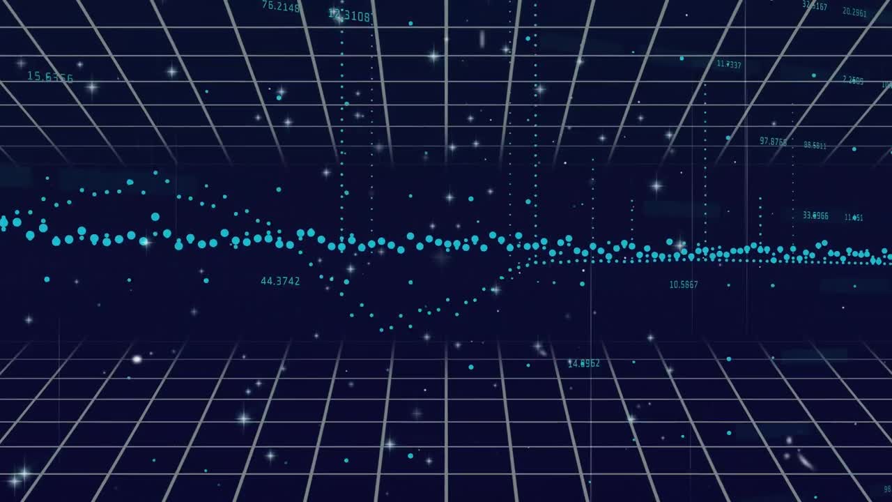 Unique digital video with abstract pattern and graphical representation of data