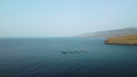 Drone-view-of-seascape-in-Madeira-island,-Portugal