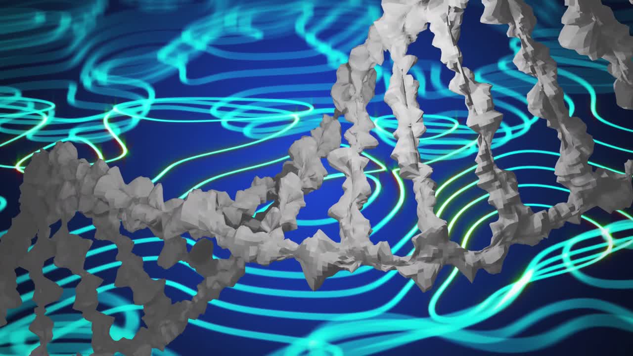 dna 가닥과 연결 네트워크의 애니메이션