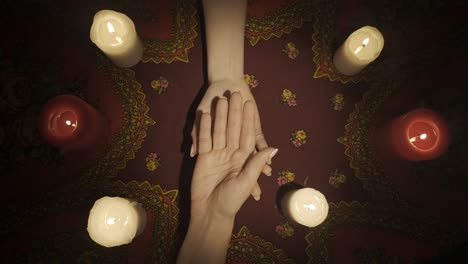 palmistry reading with candles