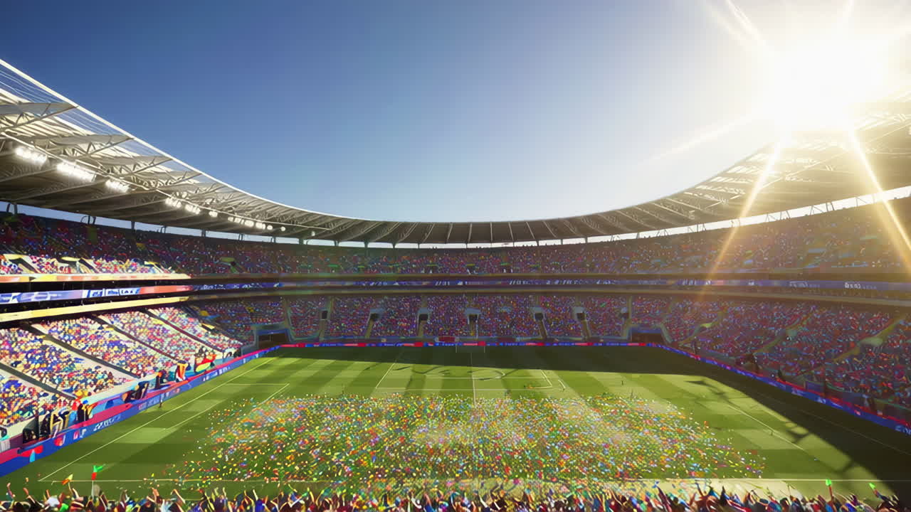 Global Celebration at a Soccer Stadium
