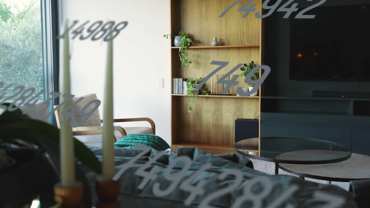 Numeri deboli che scorrono e crescono su un letto all'inizio, mentre entrano candele che mostrano dati tecnologici per chi si occupa di design