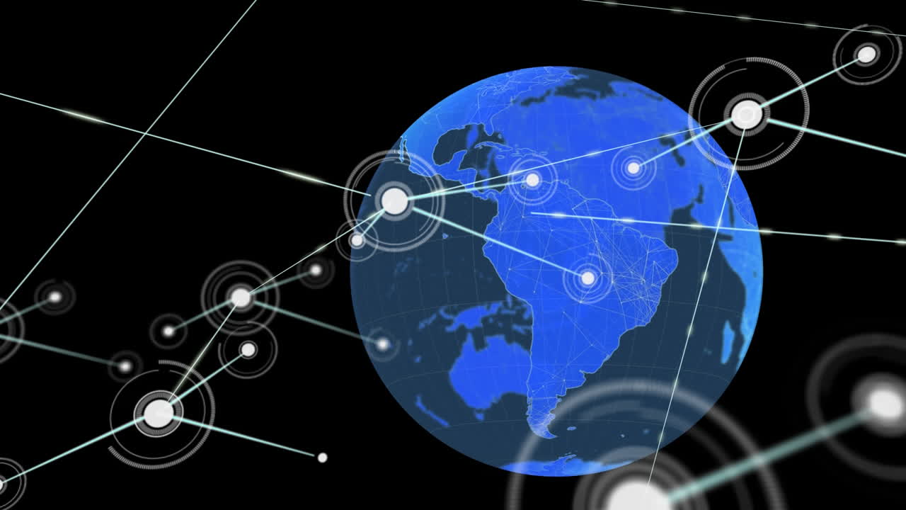 Connectors moving and digital data with digital globe