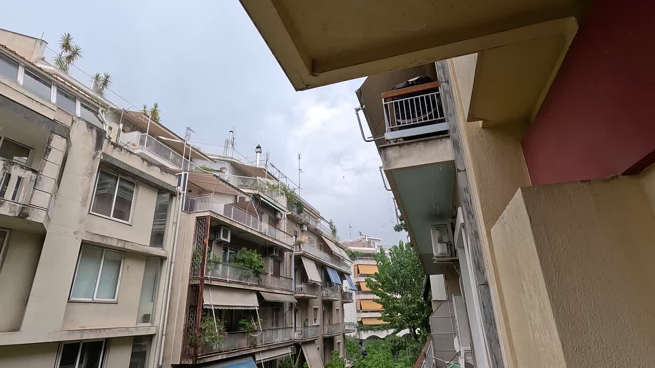 Rainy weather in Athens, Greece.