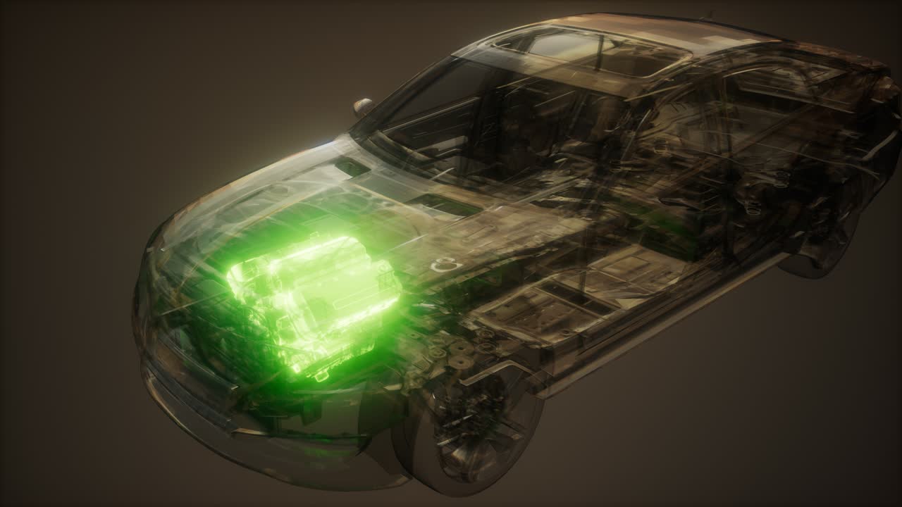 motor de coche visible en el coche