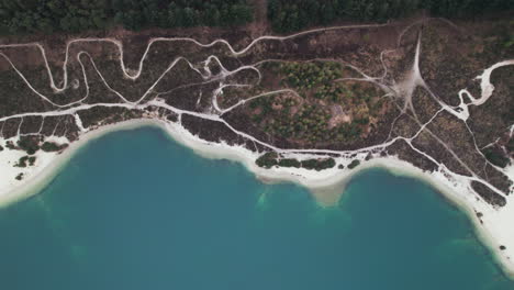 Overhead View Of &#039;t Nije Hemelriek Lake With Scenic Landscape In Gasselte, Netherlands