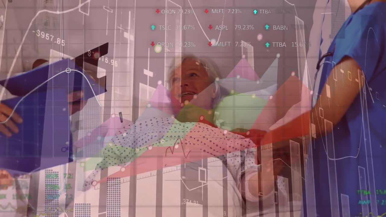 animação de gráficos sobre mulheres e homens caucasianos médicos e pacientes idosos