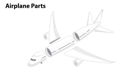 detailed breakdown of airplane components and structure