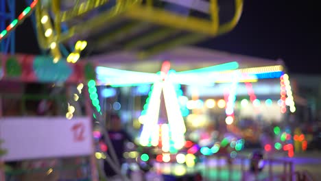 park with night attractions. silhouette