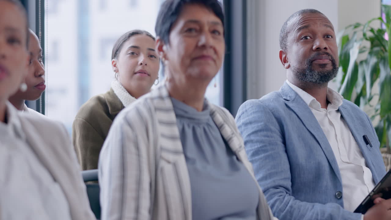 사업가, 워크 또는 청중 연설