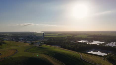industrial complex with associated water treatment facilities