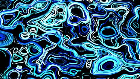 abstract creative looped bg con líneas rizadas como senderos azules en la superficie. las líneas forman un patrón giratorio como ruido de rizado. abstract 3d looping flowing animation as bright creative festive bg