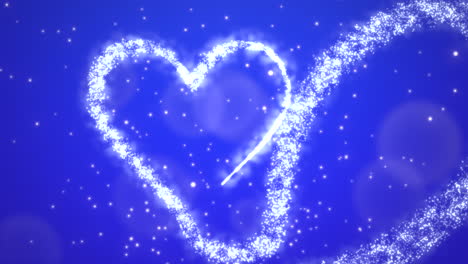 animation white hearts of love with glitters 1