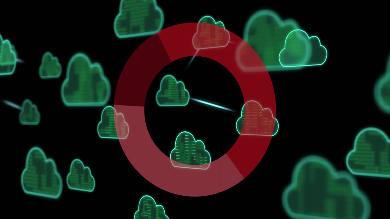 데이터 프로세싱을 통해 디지털 클라우드의 애니메이션