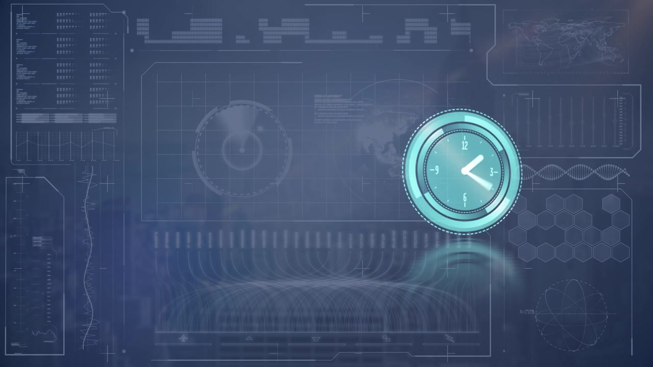 Animation of scan scoping and data processing over navy background
