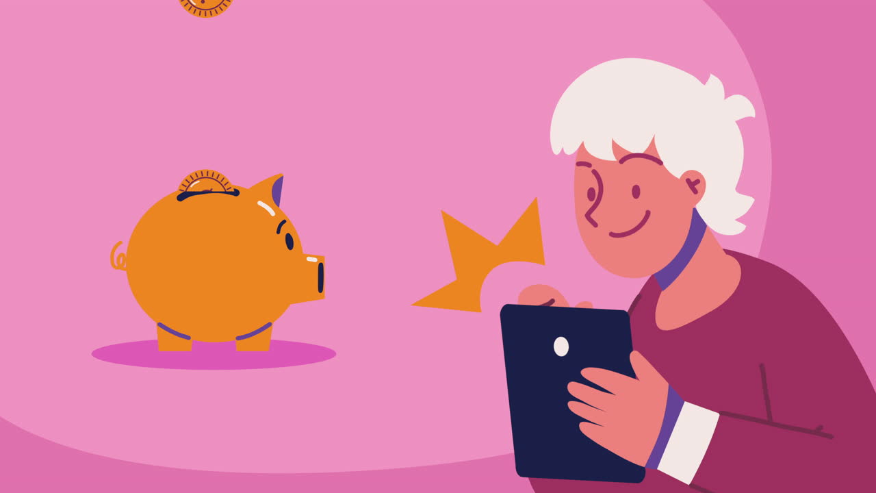 young man using tablet animation