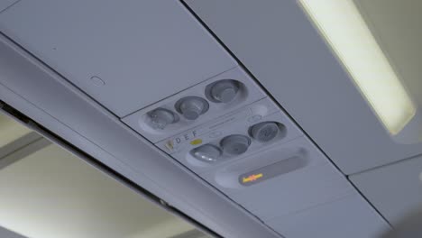 control panel in airplane, air conditioning, lighting, button, in-flight, comfort, interior
