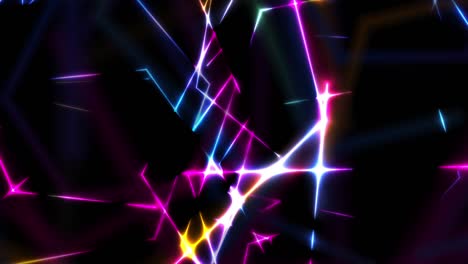 líneas de láser de neón brillantes de colores fondo de movimiento abstracto