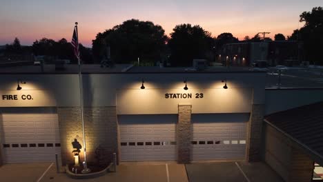 American-flag-at-fire-station-building