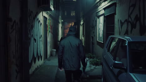 night walk in urban alley
