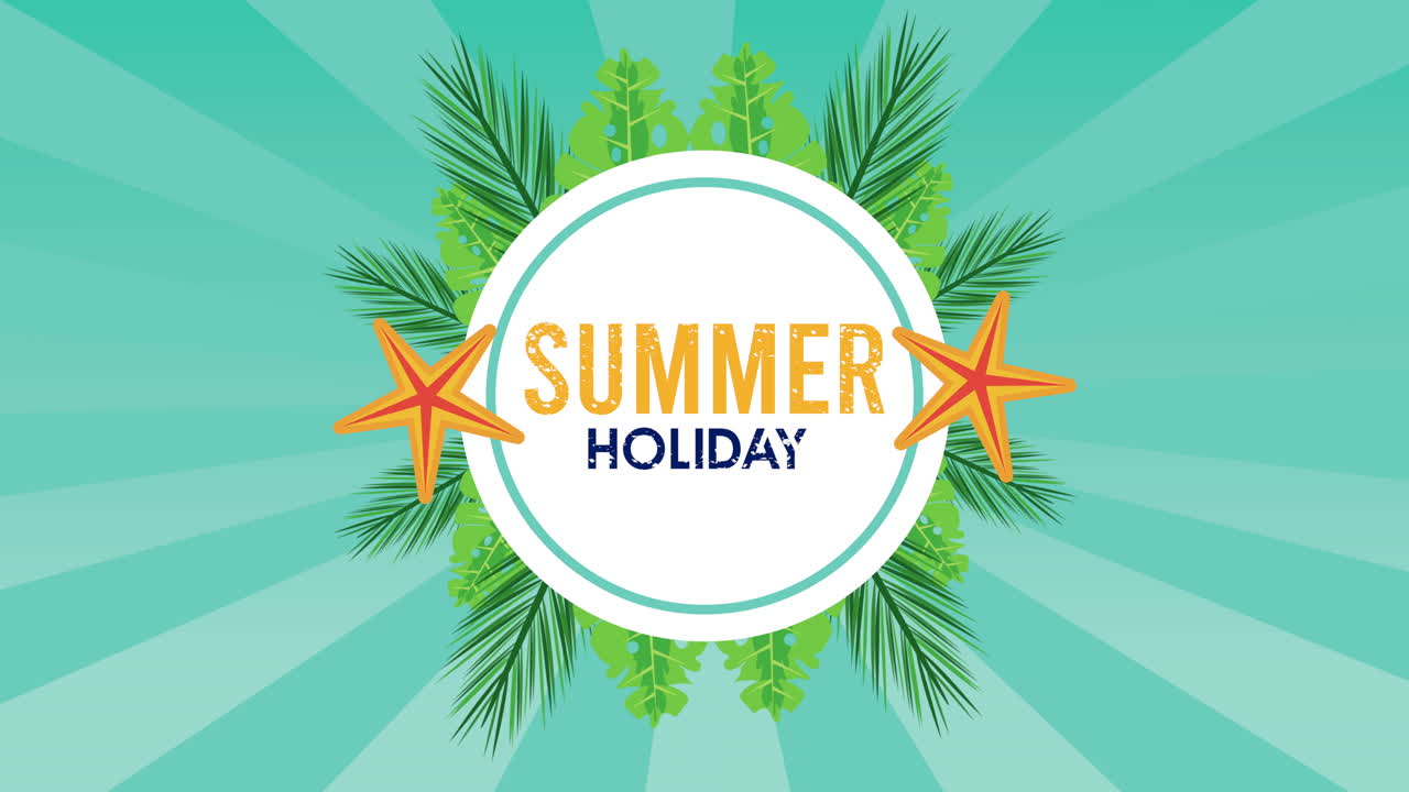 여름 휴가 시즌과 함께 바다 별 원형 프레임