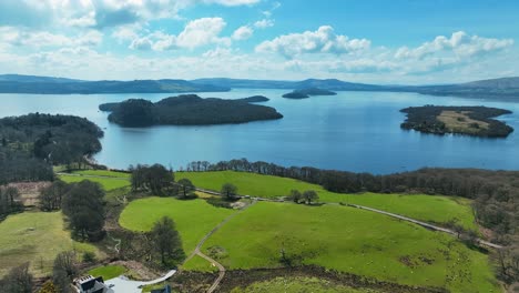 desde el aire de loch lomond, west highland way, escocia