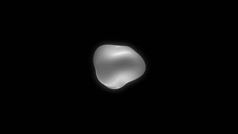 metamorfosis de una esfera amorfa, ondulación esférica, animación abstracta de la forma futura