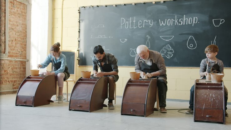 Pottery Workshop Class with Students
