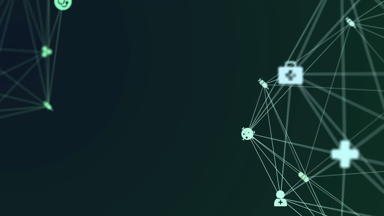 Animazione di un globo con una rete di connessioni e icone digitali