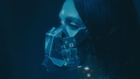 cyberpunk woman with mask