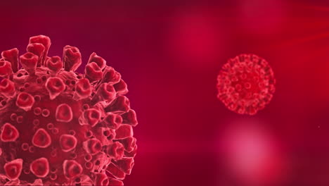 coronavirus cells spinning concept red