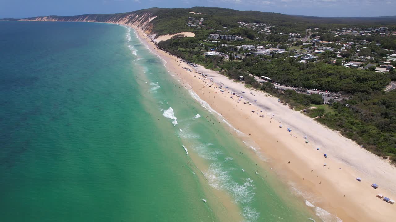 Aerial Panorama of Rainbow Beach and Surrounding Coastline
