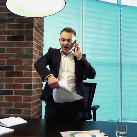 a businessman talking on a mobile phone