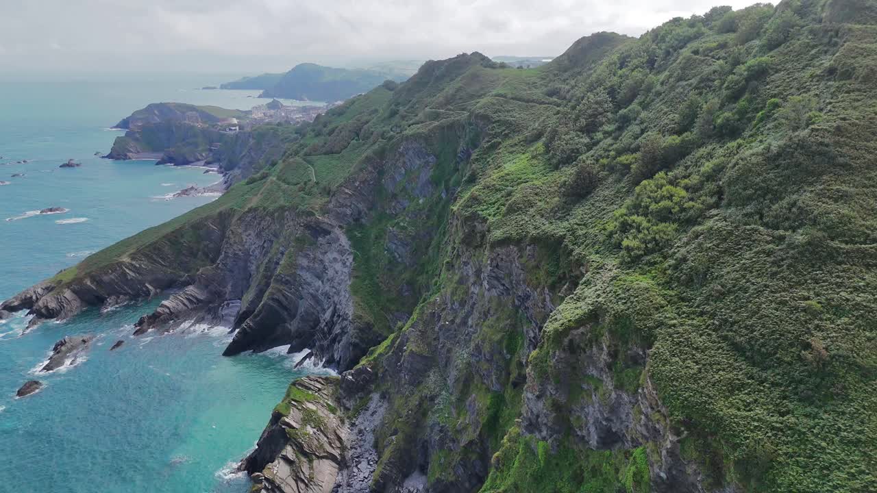 Drone Flight Over The Torrs Cliffs and Rugged Coastline – Ilfracombe, Devon, UK
