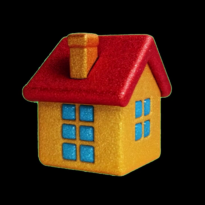 Modelo de Casa de Brinquedo Giratório em Fundo Preto