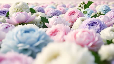 a serene field of pastel-colored blooms