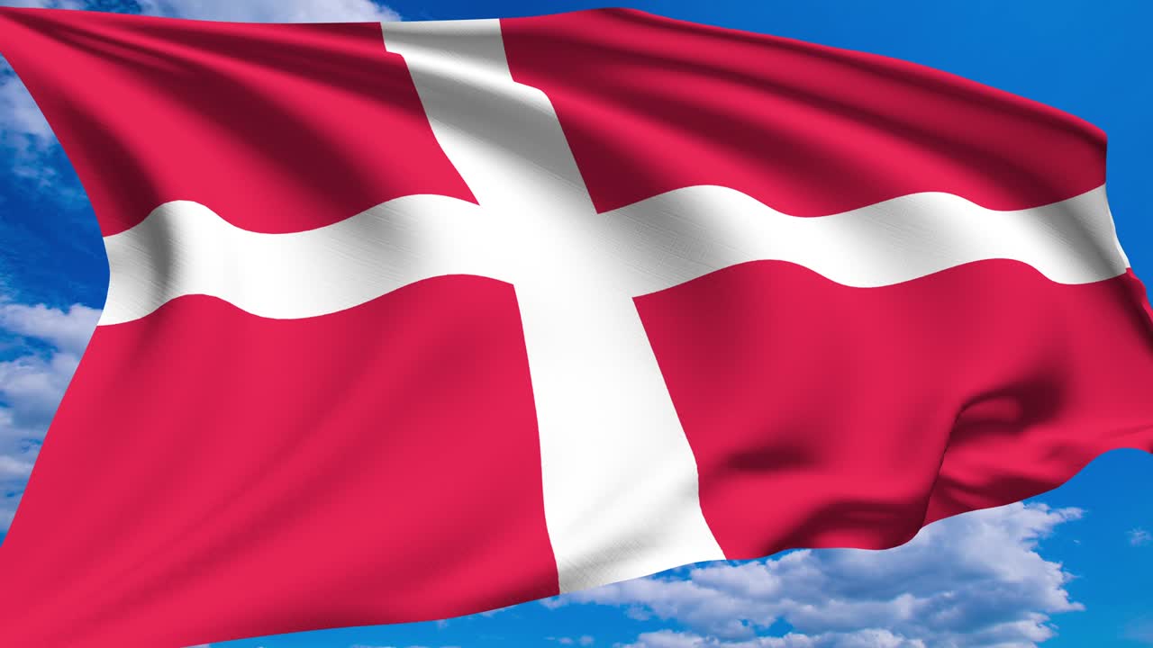 흐린 하늘에 대한 덴마크의 발 (알파 채널, 루프 가능)