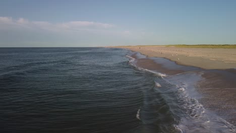 sunset aerial view of ponquogue beach long island new york