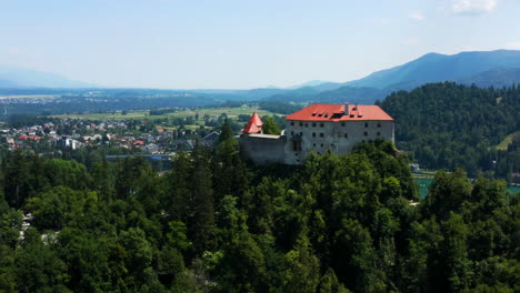 medieval museum of bled castle overlooking the lake bled in slovenia