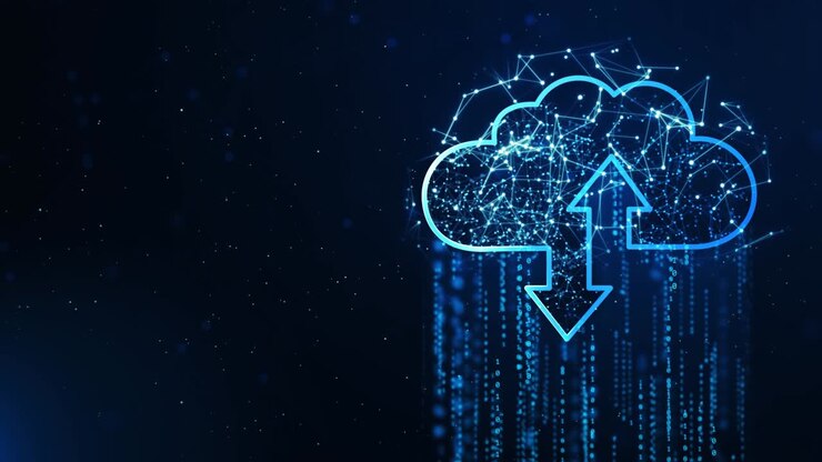 Digital Cloud computing, big data center, future infrastructure ai Loop Background.