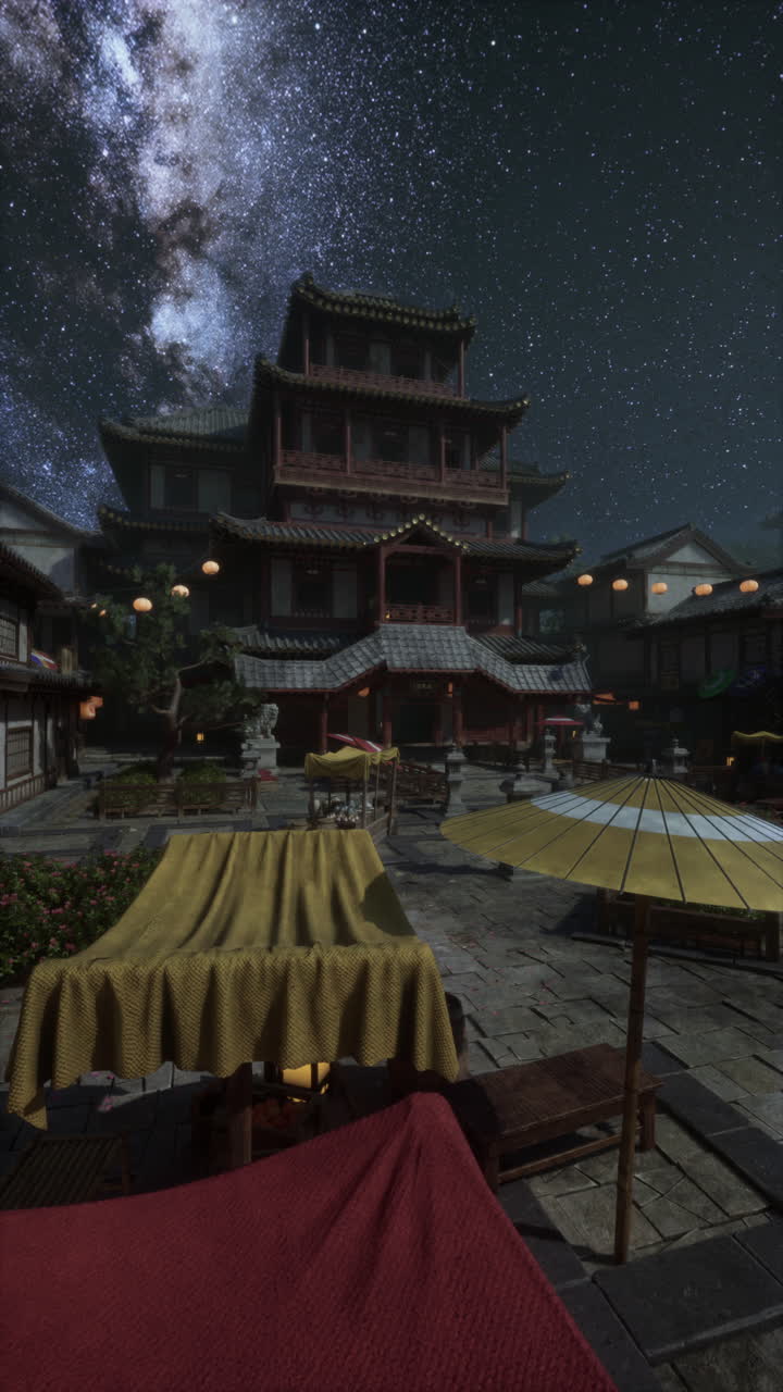 은하계 아래의 야간 시장