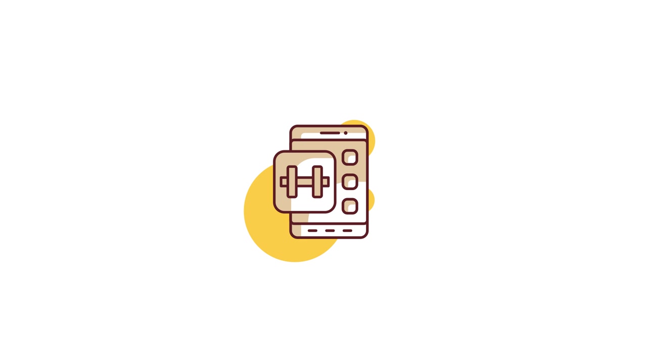 Animated Fitness App Icon on Smartphone